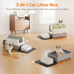 CasaNest caja de arena con 82 litros de capacidad, ideal para gatos grandes