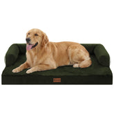 Casa Paw cama ortopédica XL con espuma panal en color oliva, soporte cómodo.