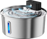 Casfuy PWL-008, frontal de la fuente de agua para gatos, acero inoxidable.