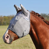 Cashel Crusader máscara antimoscas con orejas: protección suave y visión clara para caballos de tiro.