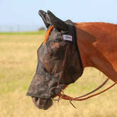 Cashel Quiet Ride: máscara de caballo con nariz larga y orejas, visión clara en el sendero