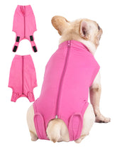 Caslfuca traje de recuperación para perros con cierre trasero, fácil de poner y quitar.