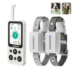 Casminton collar para dos perros con pantalla grande, ideal para entrenamiento claro y control visual.