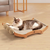 Casremee cama-rascador-sisal-grande: cómoda cama y área de rayado para gatos grandes.