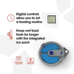 Cat Mate C500, cinco compartimentos para porciones de comida.
