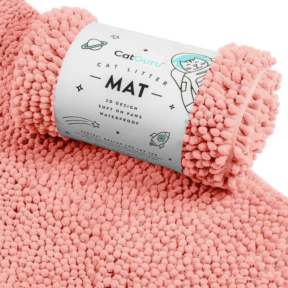 CatGuru alfombrilla para arena de gato XXL coral protege el suelo.