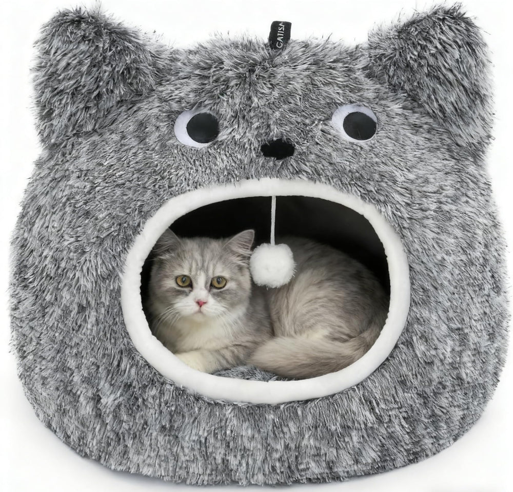 CATISM cama gato cueva forro peluche, refugio suave para descansar