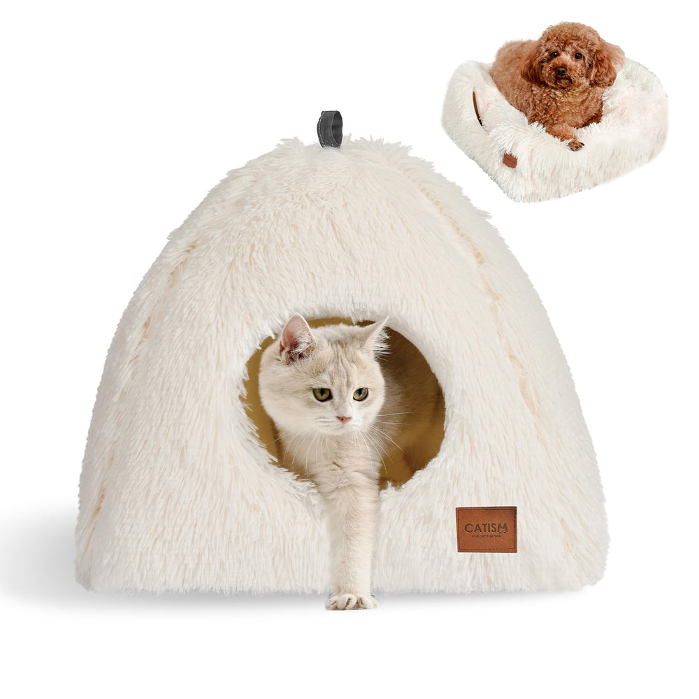 CATISM cama-gato-cueva-plegable: refugio cálido para siestas.
