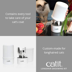 Catit kit pelo largo con peine de aseo para un peinado suave