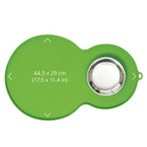 Catit estera para comida con forma de cacahuate verde protege suelos.