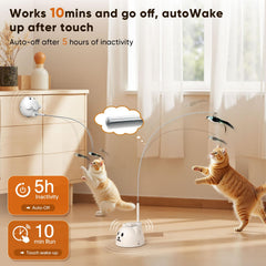 CATPICK varita con plumas, giro de 360° para juego dinámico