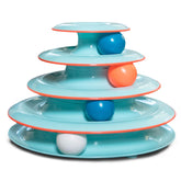 Catstages Chase Meowtain: torre de 4 niveles con bolas giratorias para gatos de interior