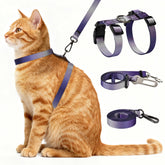 Cattooll arnés gato 3en1 ajustable morado para paseos seguros