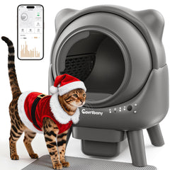 Cavrtbany caja-arena-automatico vista-general: comodidad para el hogar y gatos felices.