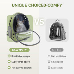 Interior espacioso de la mochila Cawypety para gatos, ideal para moverse