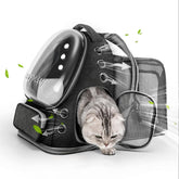 Mochila expansible Cawypety con ventana de burbuja para observar al gato durante el viaje.