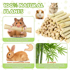 CCatswan palitos bambú para hámster, textura natural que reduce el aburrimiento