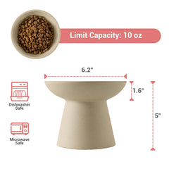Tazón cerámico elevado CEEFU para gatos, alto y estable para comer sin doblar la espalda