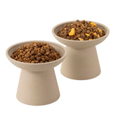 Tazón cerámico elevado CEEFU para gatos con apertura amplia y comodidad para bigotes