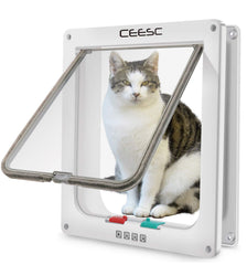 CEESC puerta gatos extra grande frenta facilita acceso cómodo para mascotas grandes.