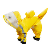 Chaqueta impermeable para perros, vista frontal, protege contra la lluvia.