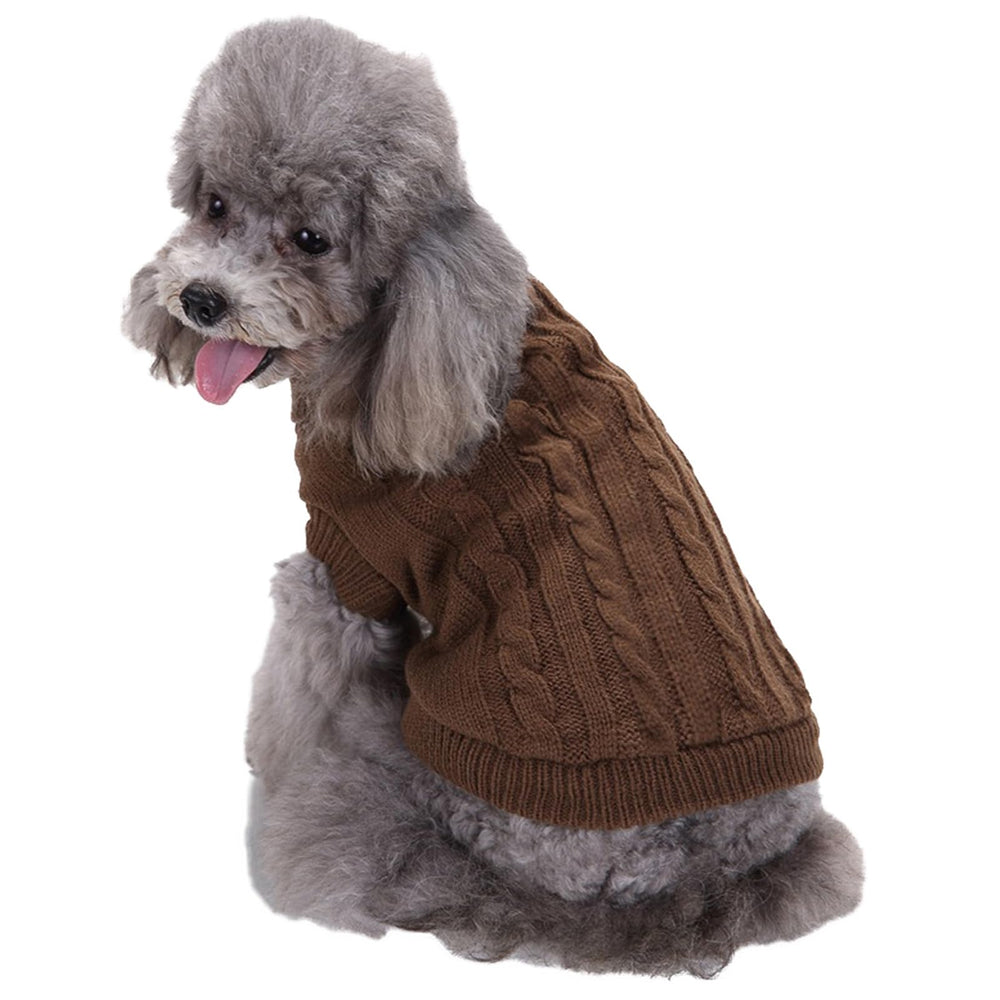 CHBORCHICEN sudadera para perro XS marrón frente, calor y estilo diario.