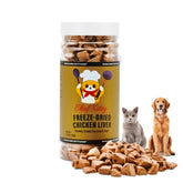 Chef Kitty hígado de pollo liofilizado en paquete, snack premium para premiar a tu mascota.
