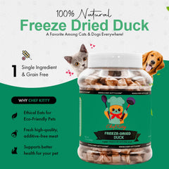 Chef Kitty pato liofilizado para gatos: complemento nutritivo ideal.