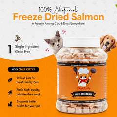 Premio crujiente Chef Kitty salmón liofilizado para perros y gatos