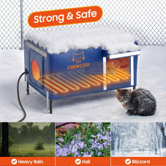 Chewlish casa-gato-exterior-pvc-doble-capa mantiene el interior seco y confortable.