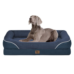Cama ortopédica Chez Paw con funda impermeable desmontable para limpieza fácil.