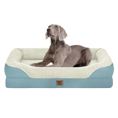 Chez Paw Cama para perros grandes con 360° soporte para cuello y descanso.