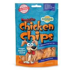 Chip's Naturals Doggie Chicken Chips en bolsa de 15 oz, premio crujiente para perros