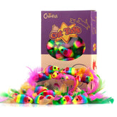 CHIWAVA ratón con plumas arcoiris, ideal para juego activo del gato.