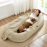ChiXnuggle Cama Humana para Perro Enorme frente con tejido suave y lujoso