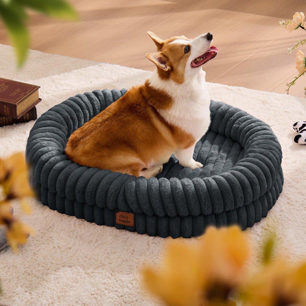 ChiXnuggle Cama para Perro Grande, funda impermeable protege la espuma y facilita limpieza.