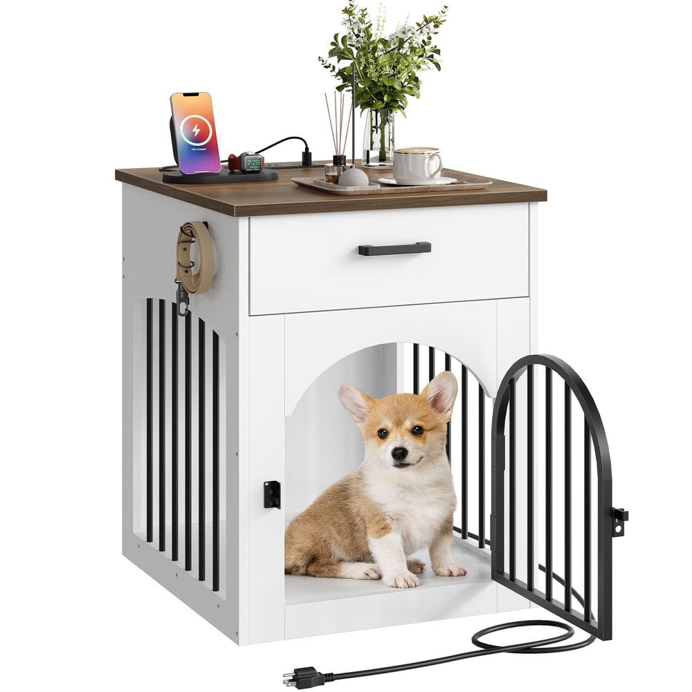 CHOEZON jaula-perro-mueble con carga-estación para dispositivos cercanos