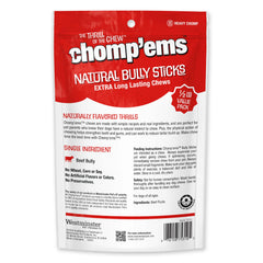 CHOMP'EMS perro masticando bully, snack proteico sin rellenos artificiales