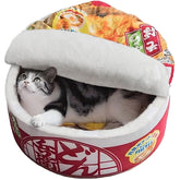 Cama-nido ramen de Chongxing para perros y gatos, creando un refugio cálido.