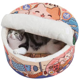 寵幸 cama estilo ramen para perros y gatos, cómodo y cálido.