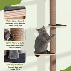 Chuiendi estantería-gatos-pared-dormir-acostado, reposo cómodo en altura.