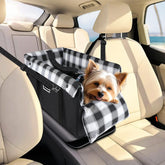 CHZUOBER asiento central para perro en coche, vista frontal para seguridad y comodidad.