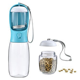 Botella Cibaabo para perros con contenedor de alimento compacto, ideal para caminatas.
