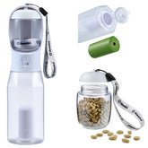 Cibaabo botella de agua para perro con contenedor de alimento para paseos prácticos.