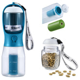 Cibaabo botella de agua para perros con contenedor de comida, ideal para paseos.