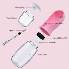 Cibaabo botella 550 ml para perro, capacidad para paseos largos.