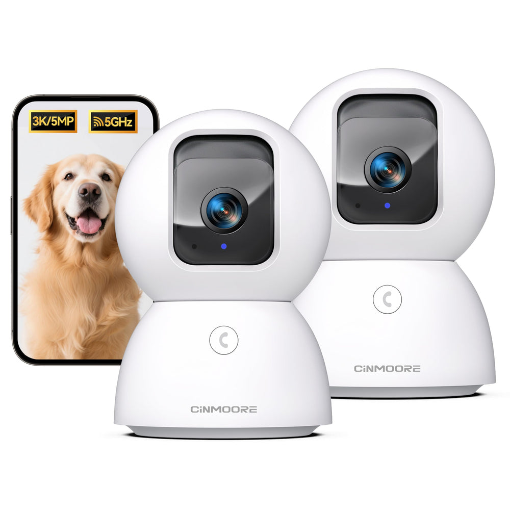CINMOORE 5G: cámara de seguridad interior en pack 2 con detección facial local