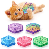 Juguete D20 de CiyvoLyeen en colores vibrantes para juego interactivo con gatos.