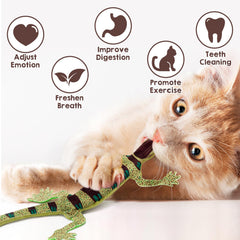 Juguete lagartija de CiyvoLyeen, jerba gatera, resistente a mordidas para gatos activos