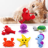 Juguete de langosta CiyvoLyeen con hierba gatera para gatos, ideal para juegos en interiores.